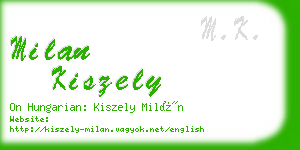 milan kiszely business card